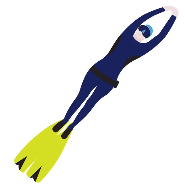 Plongeur illustration plat design graphique — Image vectorielle