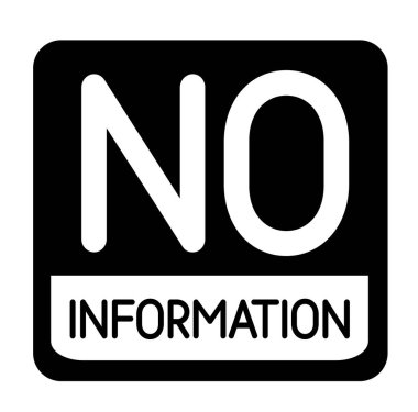 Beyaz üzerinde Bilgi siyah damga yok