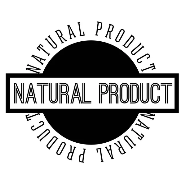 Naturprodukt svart stämpel på vit — Stock vektor