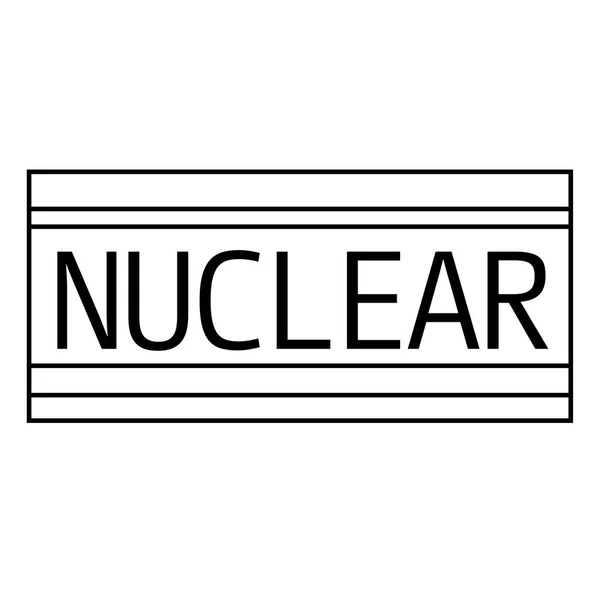 Sello negro NUCLEAR en blanco — Vector de stock