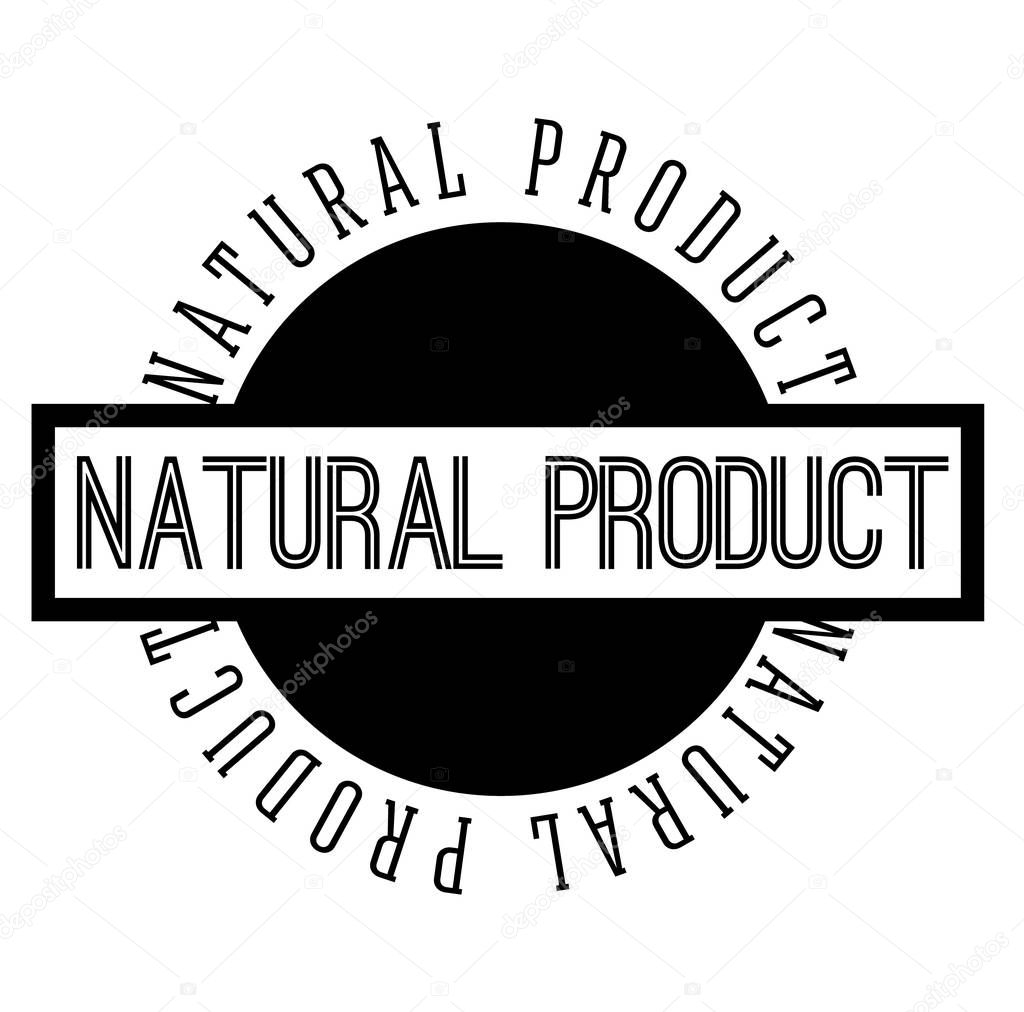 NATURAL PRODUCT black stamp on white