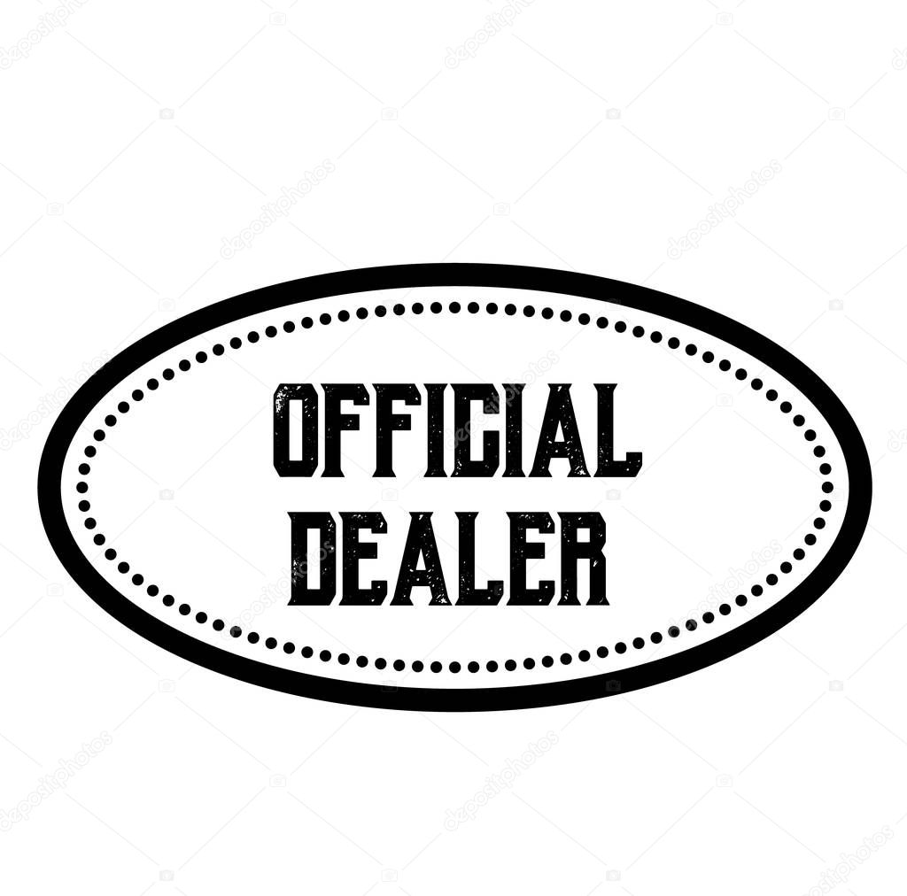 OFFICIAL DEALER black stamp on white