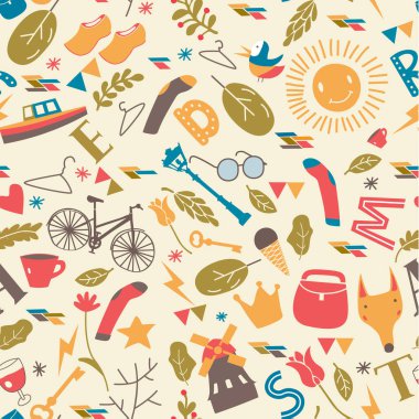 Amsterdam desen dikişsiz tasarım grafiği