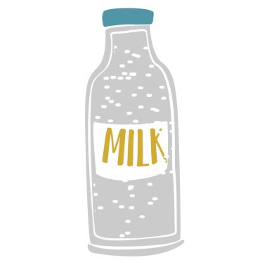 Beyaz arka planda izole edilmiş süt şişesi