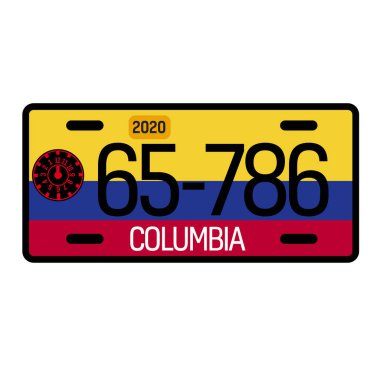 Beyaz arka planda Columbia otomobil plakası