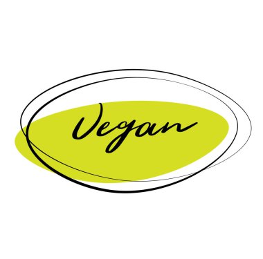 Beyaz arka planda Vegan damgası