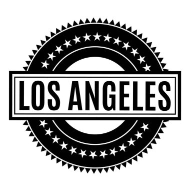 Beyaz arka planda Los Angeles damgası