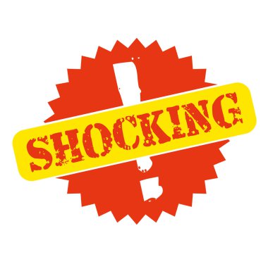 Beyaz arka planda şok edici damga