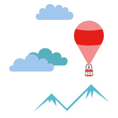 Beyaz arka plan üzerinde Hotair balon basit illüstrasyon