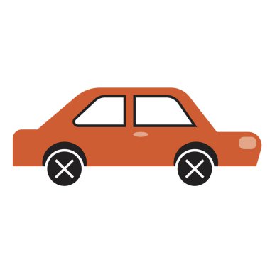 Beyaz arka plan üzerinde araba basit illüstrasyon