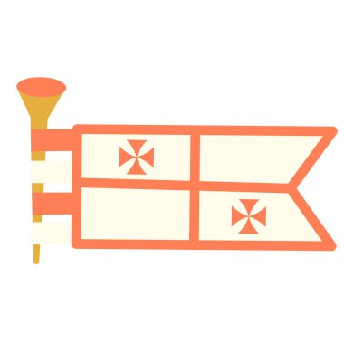 Beyaz arka plan üzerinde kırmızı bayrak basit resim