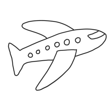Beyaz arka planda düzlem basit Illustration