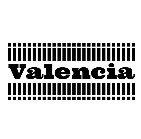 Sello VALENCIA sobre fondo blanco — Archivo Imágenes Vectoriales