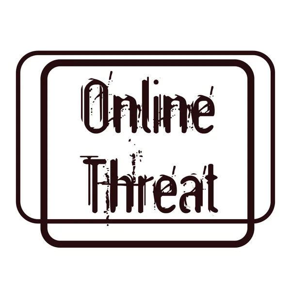 Carimbo de ameaça on-line sobre fundo branco — Vetor de Stock