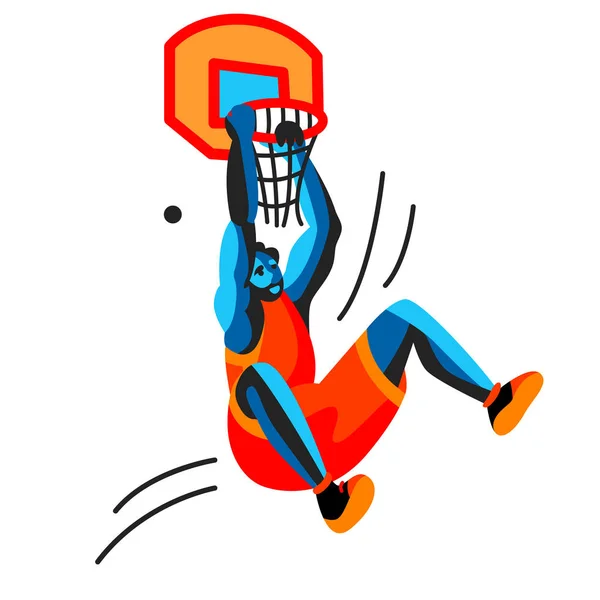 Giocatore di basket semplice illustrazione su sfondo bianco — Vettoriale Stock