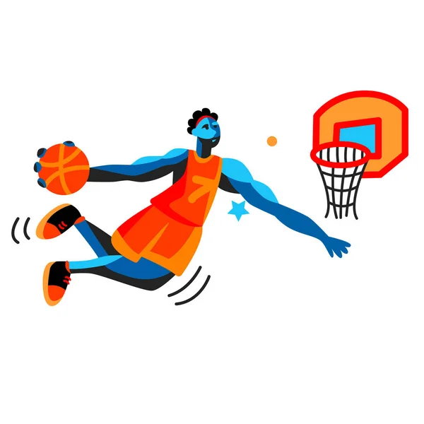 Basketball joueur illustration simple sur fond blanc — Image vectorielle