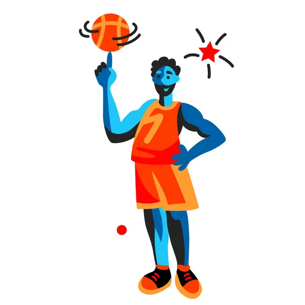 Basketball joueur illustration simple sur fond blanc — Image vectorielle