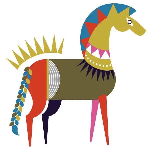 Красочная лошадь простая иллюстрация на белом фоне — стоковый вектор