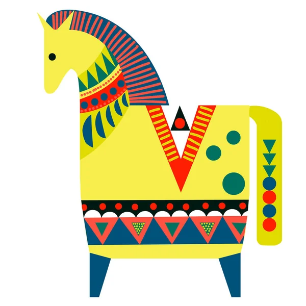 Beyaz arka plan üzerinde renkli at basit illüstrasyon