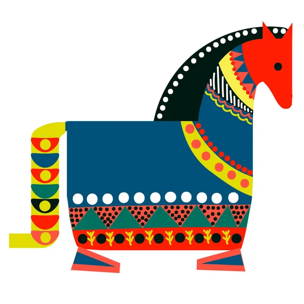 Colorido caballo ilustración simple sobre fondo blanco — Vector de stock
