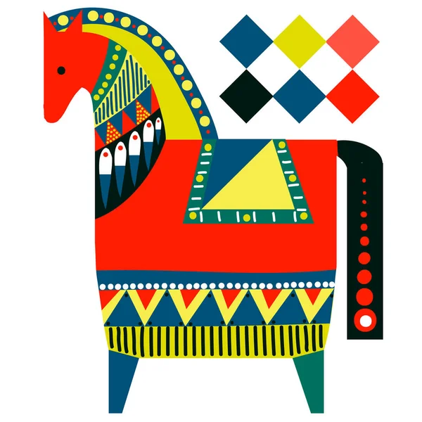 Colorido caballo ilustración simple sobre fondo blanco — Vector de stock