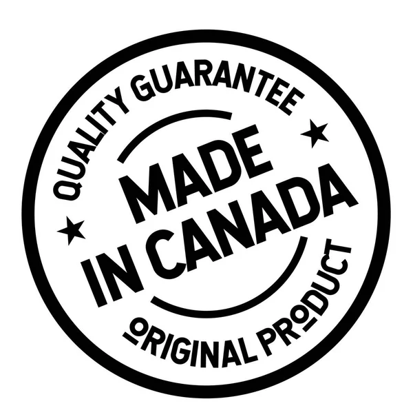 Made in canada production label on white — Stock Vector
