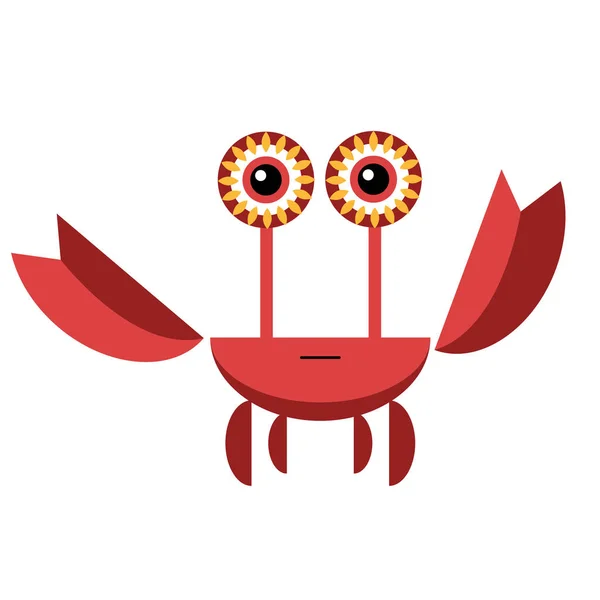 Red crab illustration on white background — Stock Vector