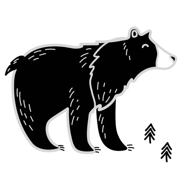 Bear illustration on white background — Stock Vector