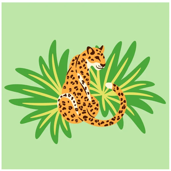 Ilustracja Cheetah na beżowym tle — Wektor stockowy