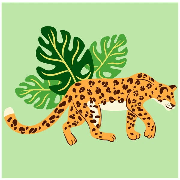 Ilustracja Cheetah na beżowym tle — Wektor stockowy