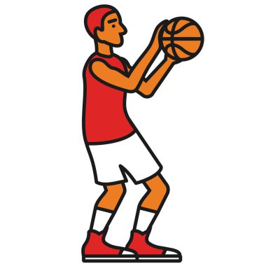 Karanlık arka planda basketbol oyuncusu illüstrasyon