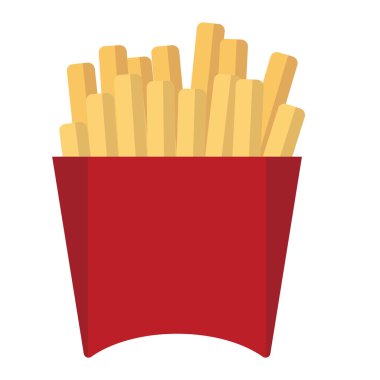 Beyaz arka planda patates kızartması basit Illustration