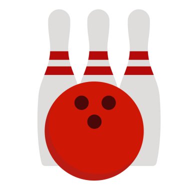 Beyaz arka planda bowling seti basit bir illüstrasyon