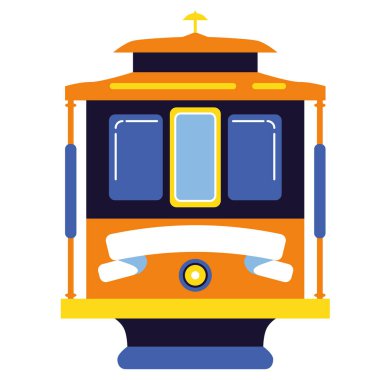 Beyaz arka planda Tram basit Illustration