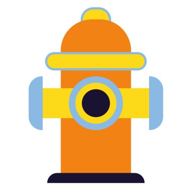 Beyaz arka planda yangın hidrant basit illüstrasyon