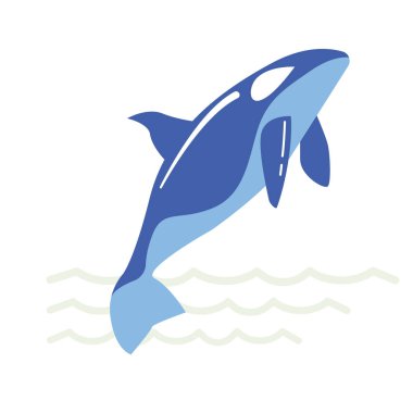 Beyaz arka planda balina basit illüstrasyon