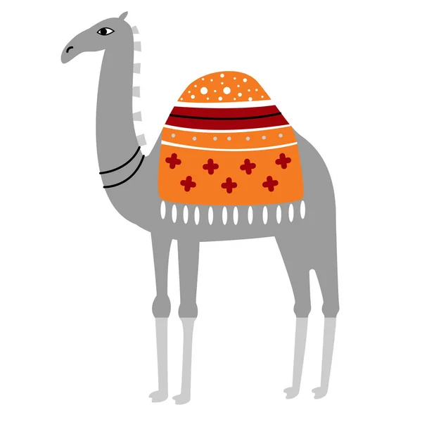 Colorida ilustración en camello sobre fondo blanco — Vector de stock