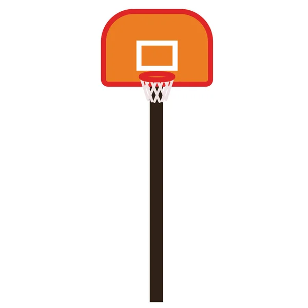 Ilustración de aro de baloncesto sobre fondo oscuro — Vector de stock