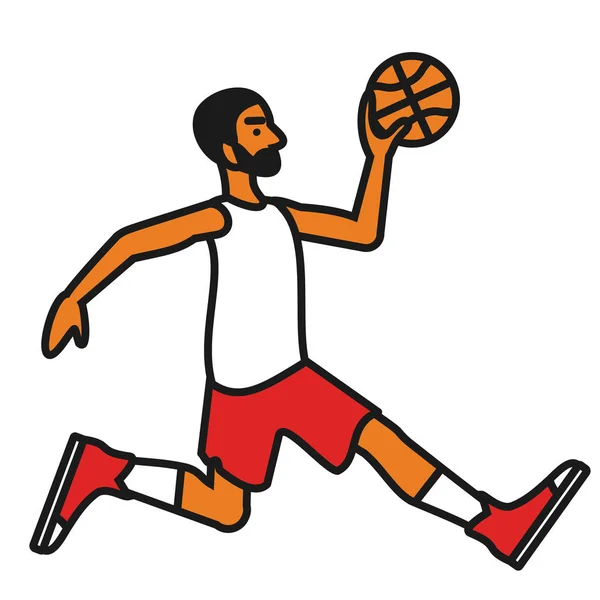 Illustration joueur de basket sur fond sombre — Image vectorielle
