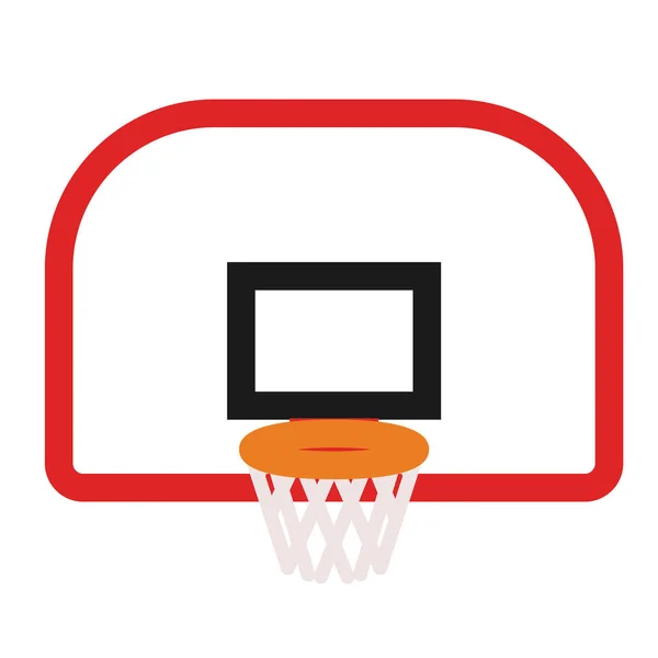 Ilustración de aro de baloncesto sobre fondo oscuro — Vector de stock