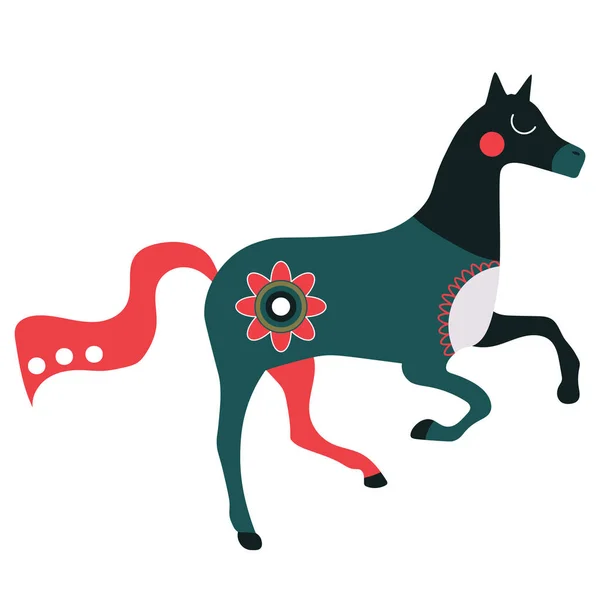 Ilustración colorida del caballo sobre fondo blanco — Vector de stock