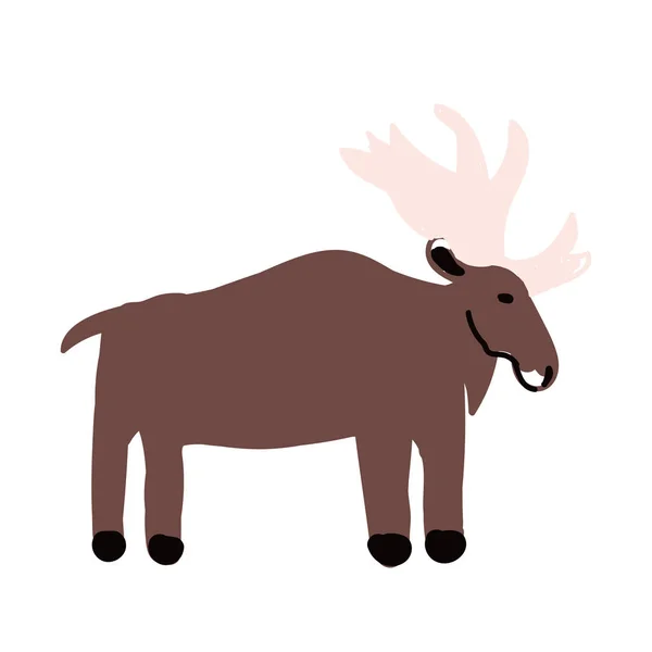 Moose ilustração simples sobre fundo branco — Vetor de Stock