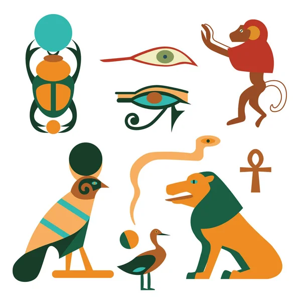 Egyptische patroon eenvoudige illustratie op witte achtergrond — Stockvector