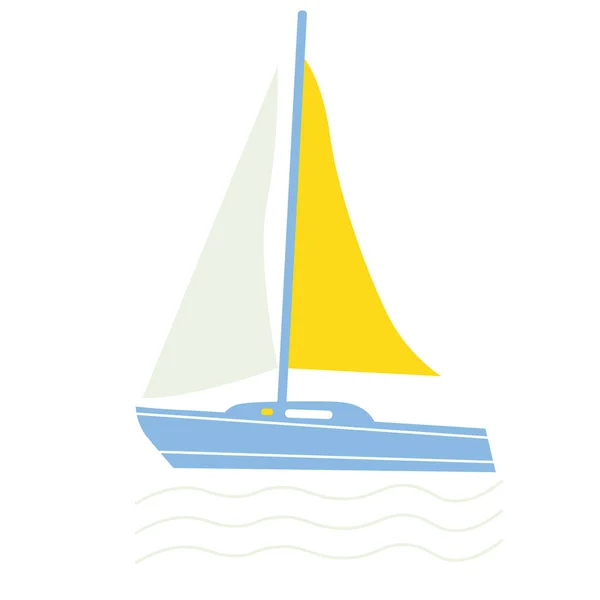 Yacht semplice illustrazione su sfondo bianco — Vettoriale Stock