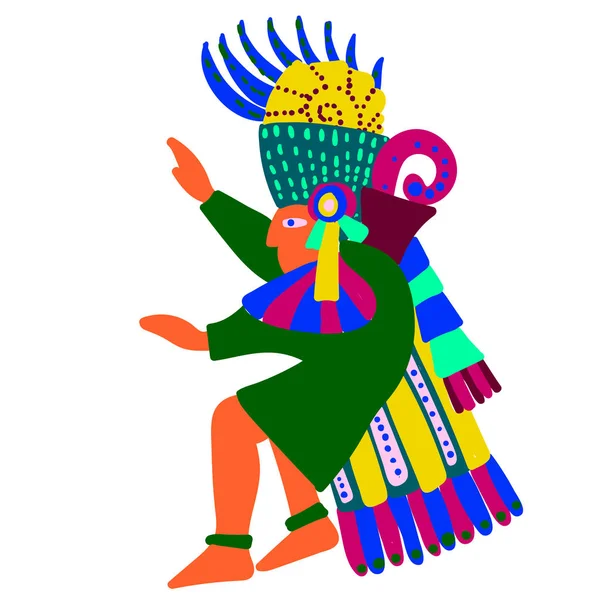 Homme aztèque illustration simple sur fond blanc — Image vectorielle