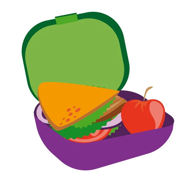 Lunchbox ilustración simple sobre fondo blanco — Vector de stock