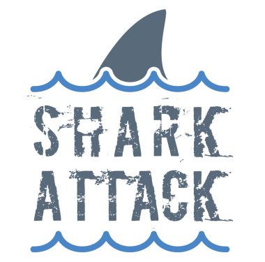 Beyaz arka planda köpekbalığı saldırı işareti