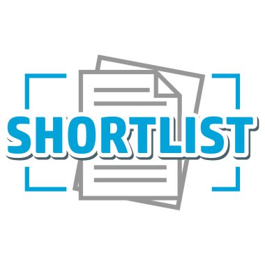 Shortlist sign on white background clipart