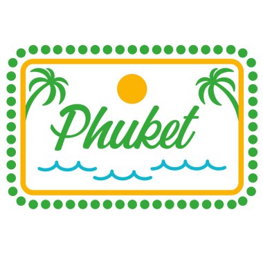 Beyaz arka planda Phuket işareti