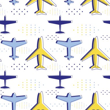 Uçaklar dikişsiz desen geometrik stil tasarımı